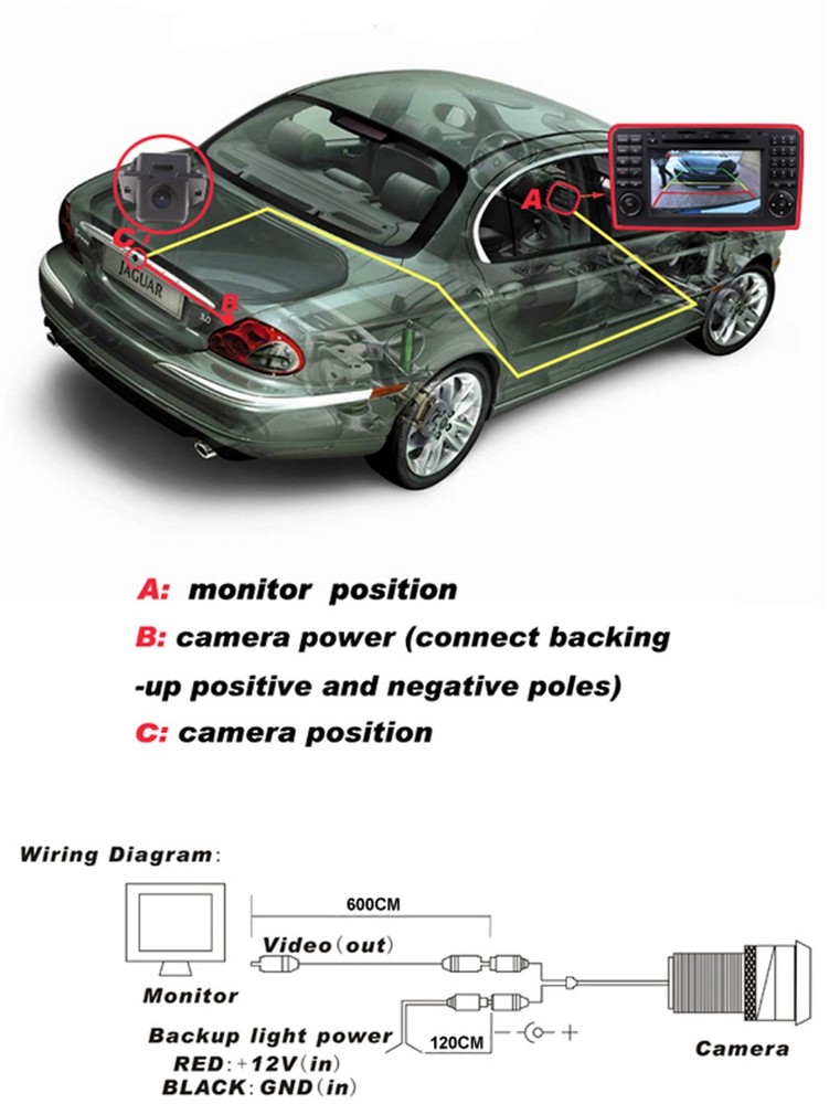Auto Reverse Car Rear View Backup Camera For Lexus HS250h 2010 2011 2012 ++Guide