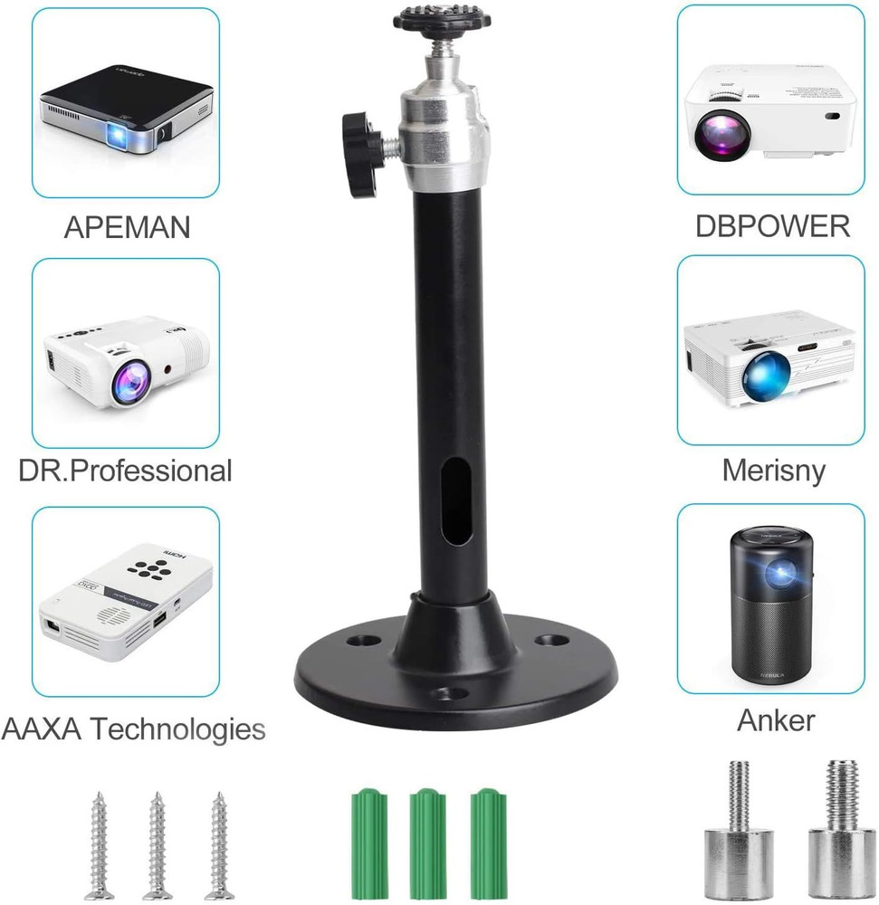 Mini Ceiling Wall Projector Mount Stand Compatible with QKK, DR.J, DBPOWER, Anke
