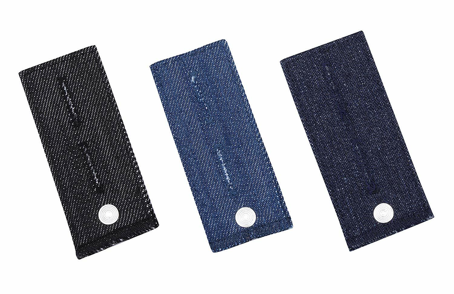 3 PCS Denim Waist Extender with Metal Button, Jeans Button Extender