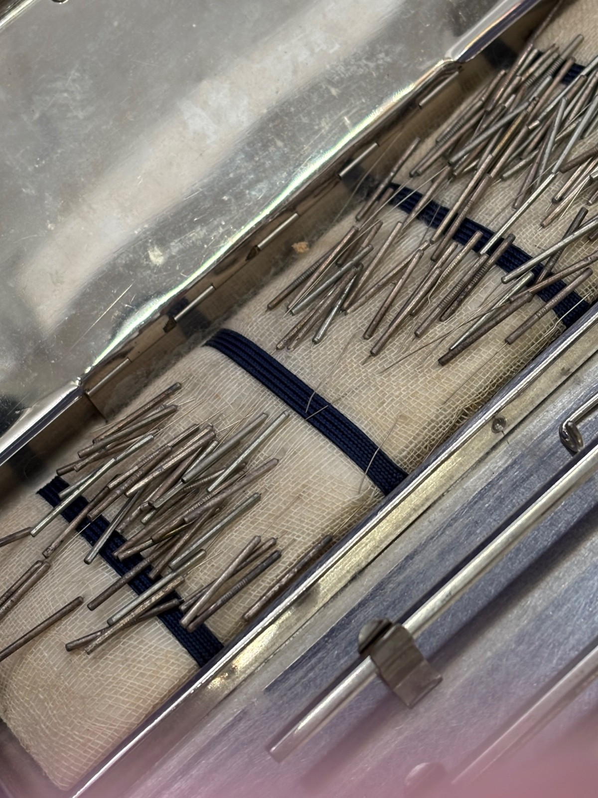 ANTIQUE VINTAGE ART DECO STEEL BOX ACUPUNCTURE KIT DISPLAY ONLY OLD ESTATE FIND