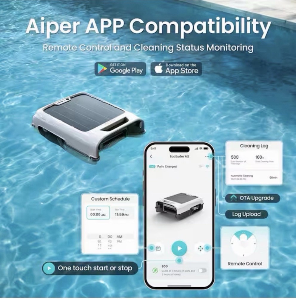 AIPER Ecosurfer S2 Solar Powered Surface Skimmer Robot