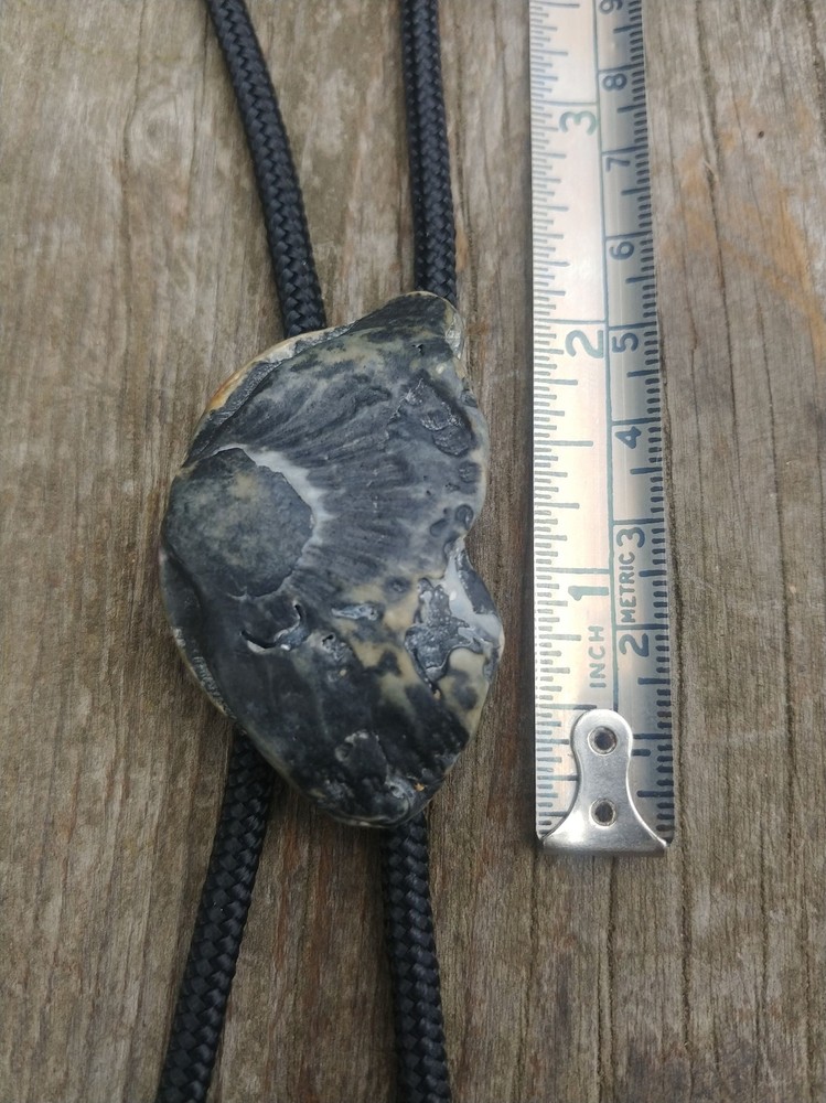 Handcrafted Black Clamshell Bolo Tie