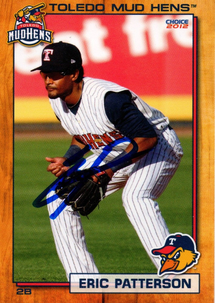 Eric Patterson 2012 Toledo Mud Hens Autographed Signed Card
