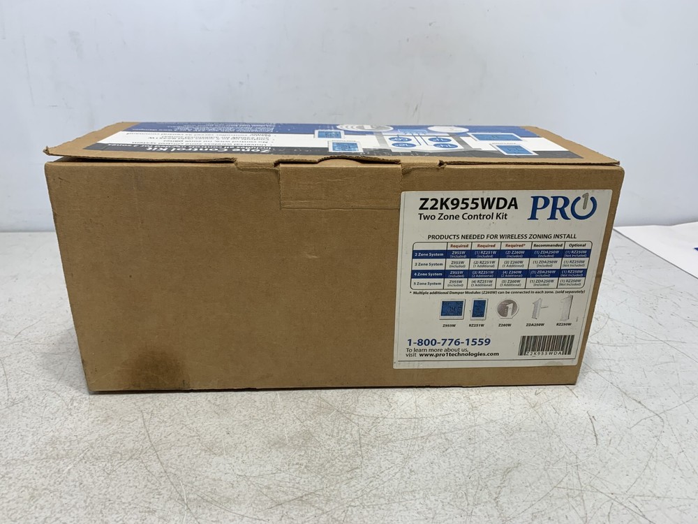 Pro1 Z2K955WDA Universal Two Zone Thermostat Control Kit