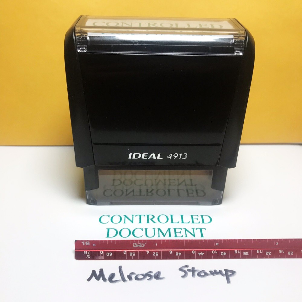 Controlled Document Rubber Stamp Green Ink Self Inking Ideal 4913