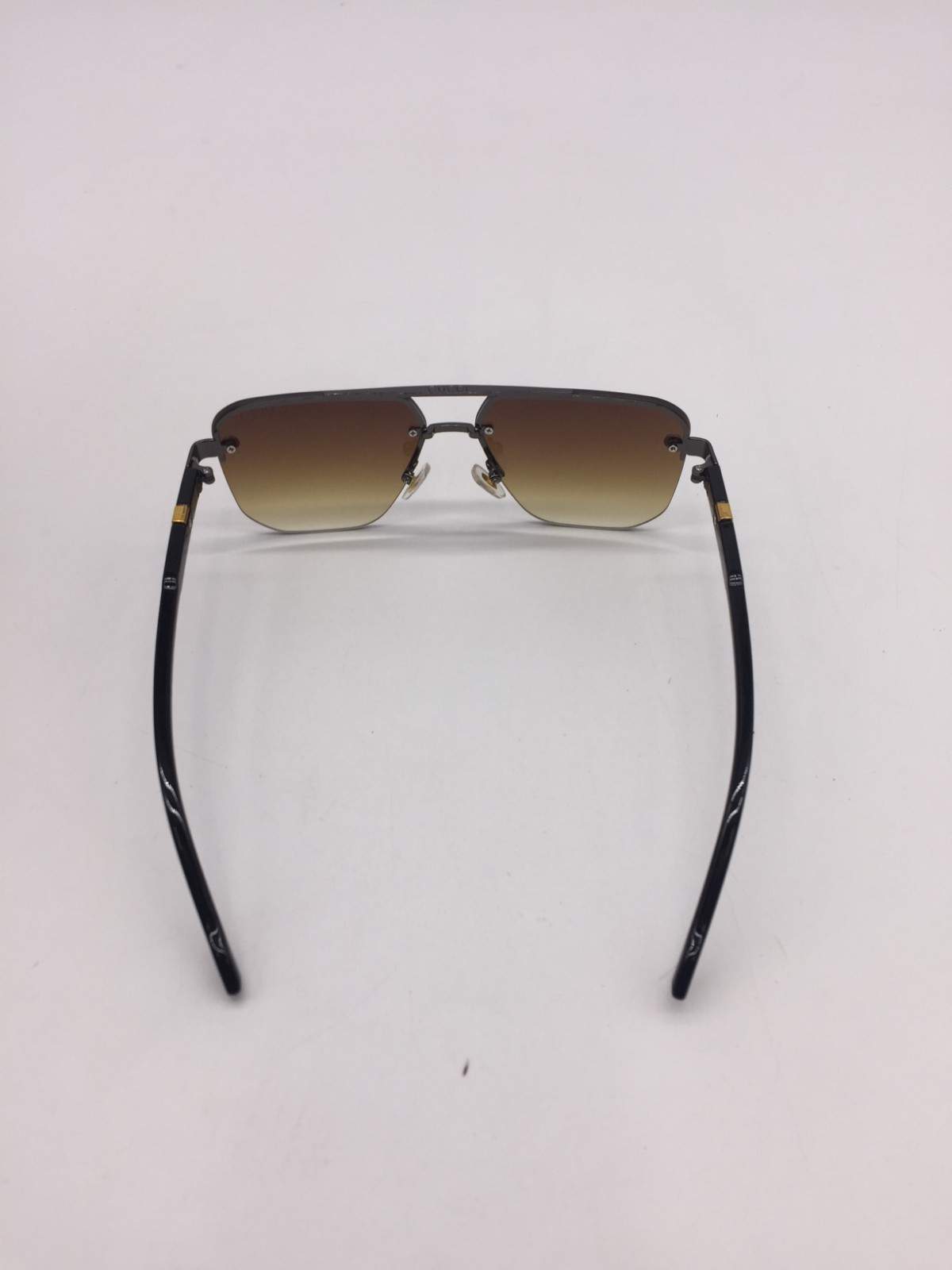 Gucci Gunmetal Designer Sunglasses Brown Lens