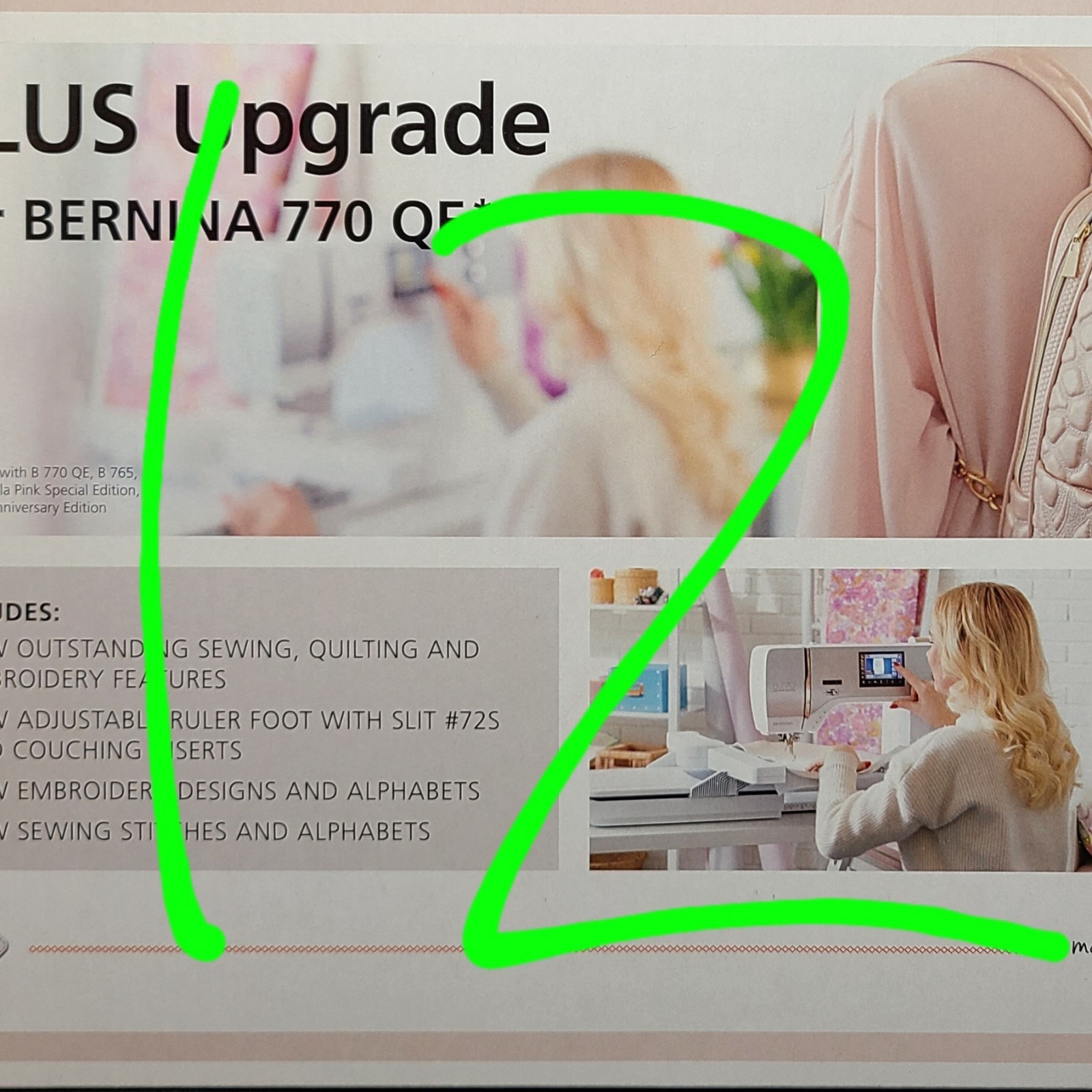 Bernina PLUS Upgrade for Bernina B 770 QE & 765 Advanced Software + Tools - NEW!