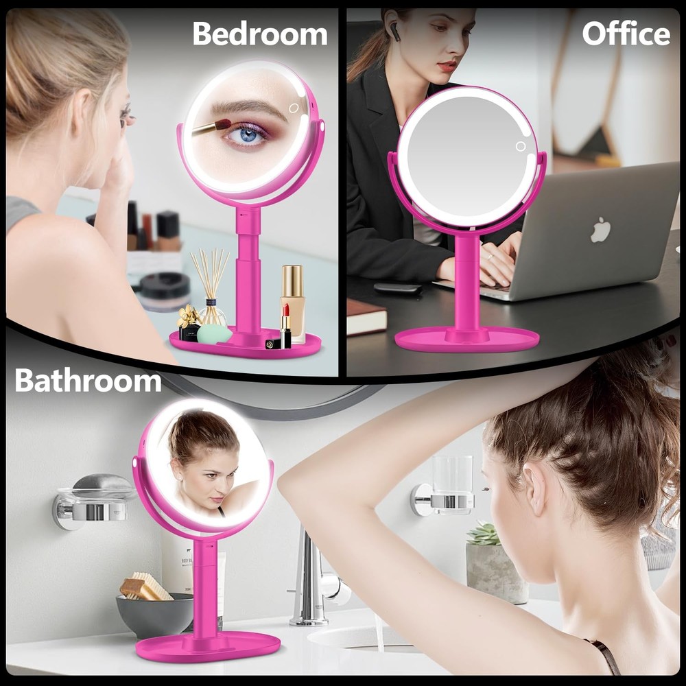 Makeup Mirror with Lights, 30X Magnifying Mirror with Light and Touch Switch,...