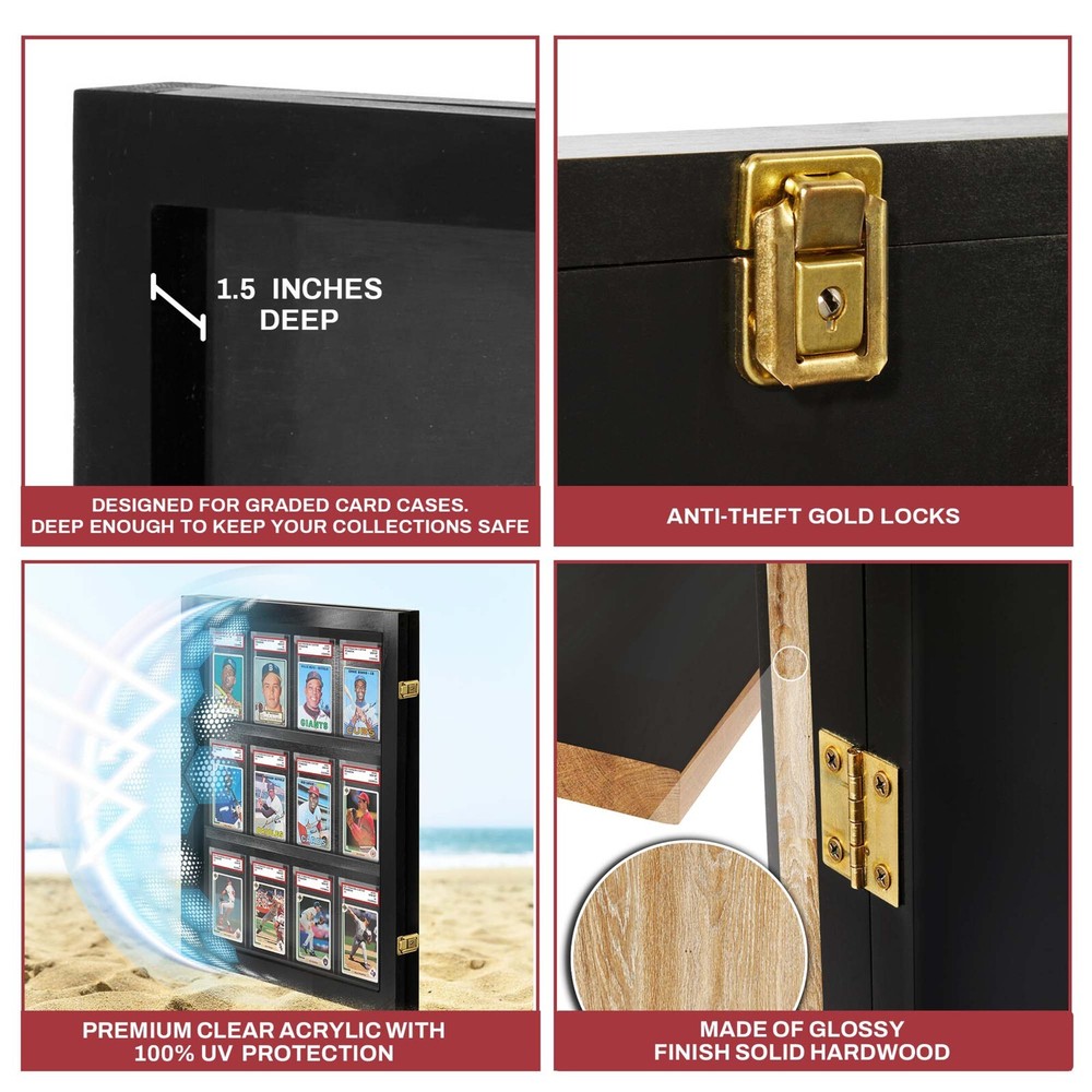 Graded Card Display Case for Baseball Graded Cards 12PSA