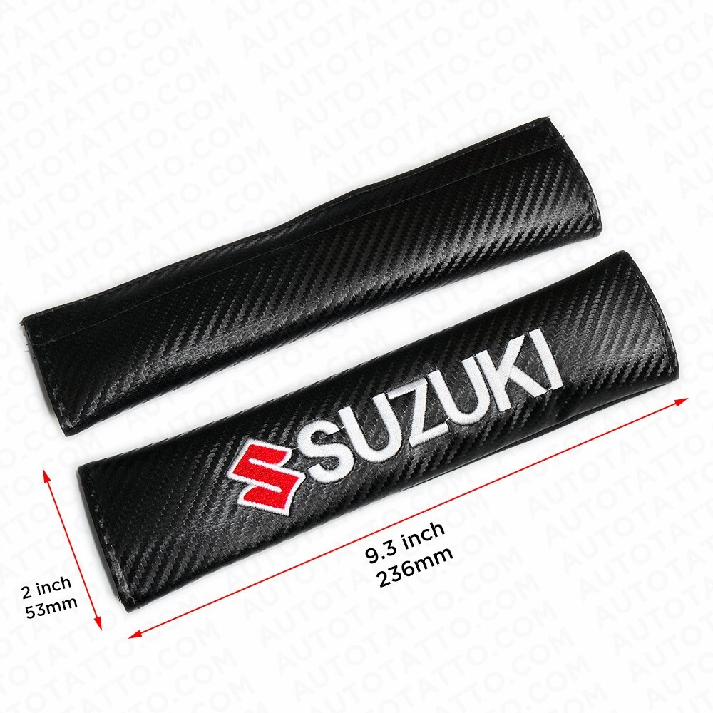 For Suzuki Carbon Car Seat Belt Cover Safety Shoulder Strap Cushion Pad Harness