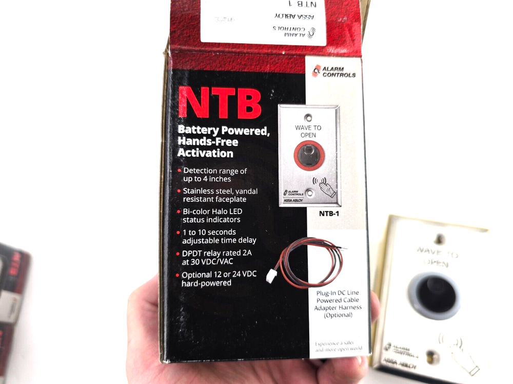 Alarm Controls Single Gang Battery Powered No Touch Request Exit Switch NTB-1
