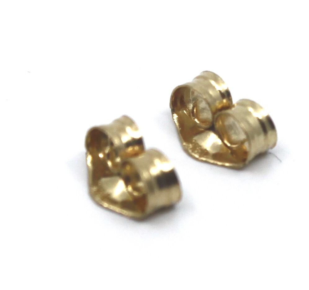14k Solid Yellow Gold Pair Butterfly Closer Back's Earring Backing Small