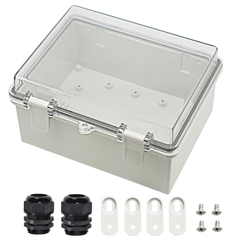Junction Box ABS Plastic Dustproof Waterproof IP65 Electrical Boxes Hinged Sh...