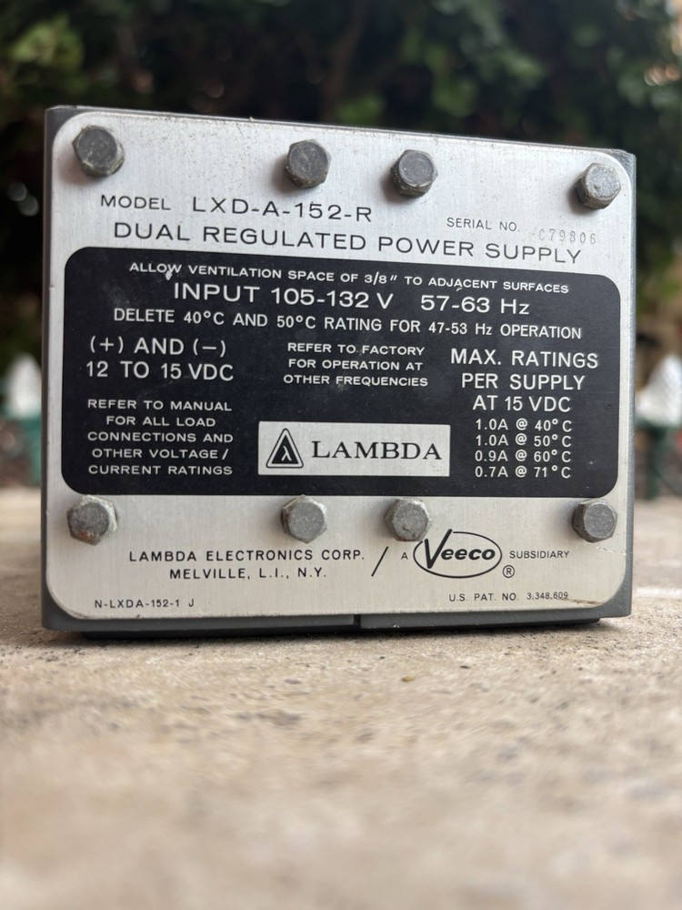 ⭐️Lambda Model LXD-A-152-R Input 187-242 VAC⭐️Output 12-15 VDC⭐️Untested⭐️