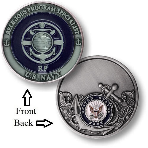 RP = Religious Program Specialist ~ Seaman ~ U.S. Navy Challenge Coins