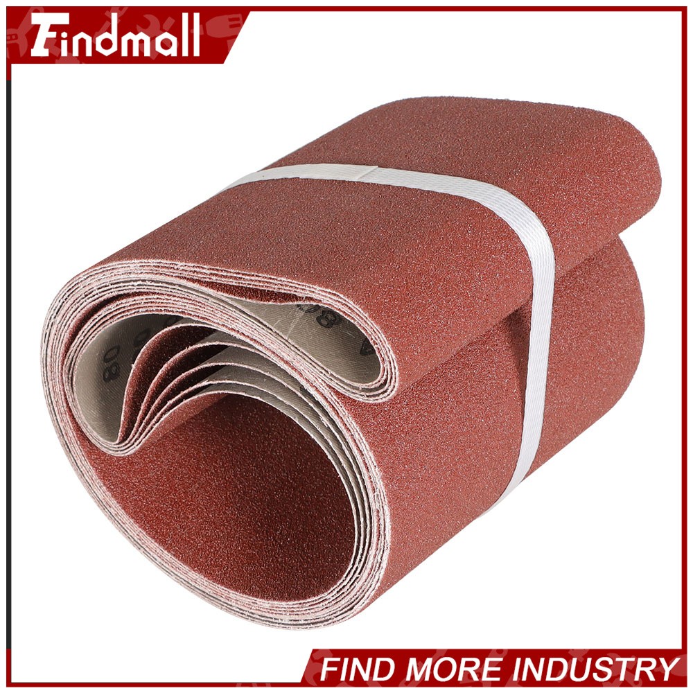 Findmall 5 Pack 6" X 48" 80 Grit Premium Aluminum Sanding Belts