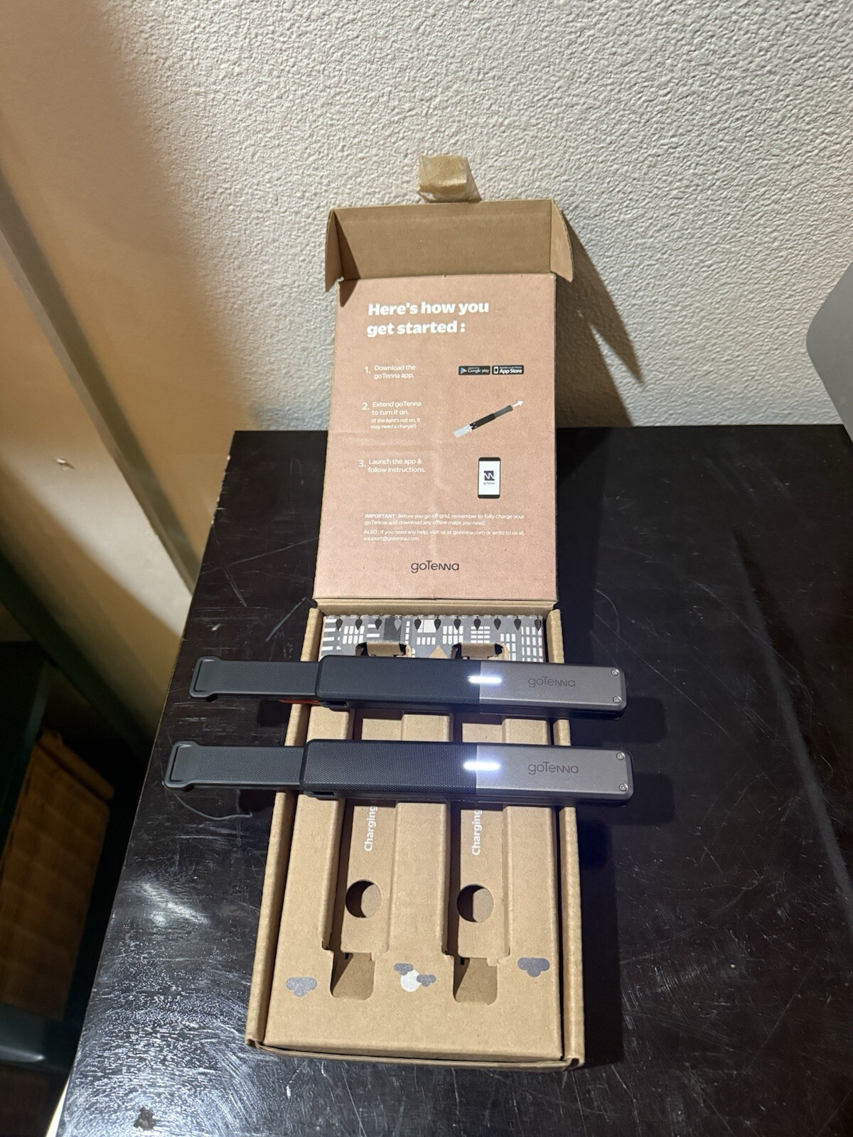 2 of GoTenna Off-Grid Texting SMS GPS Communicator Radio. Purple & Orange. 2x