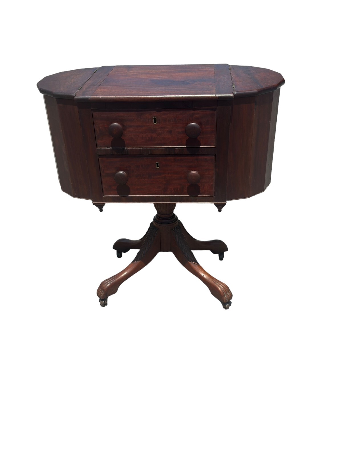 antique 1800s walnut sewing stand table Lancaster pa provenance Washington