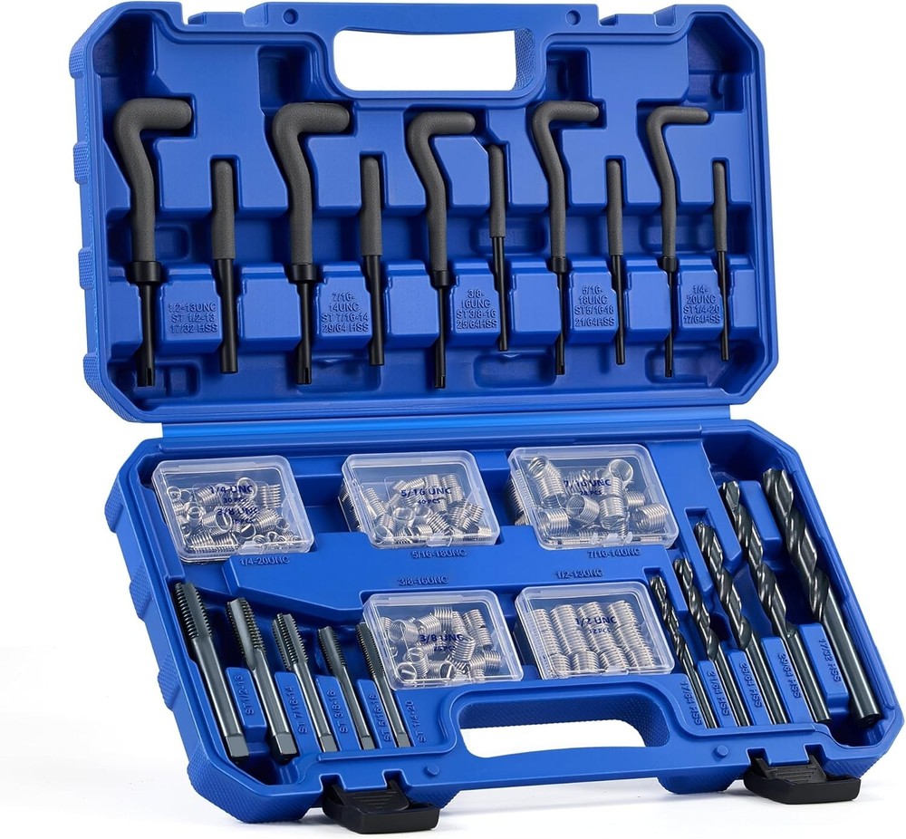 172pc Thread Repair Kit with Drill Bits & Taps