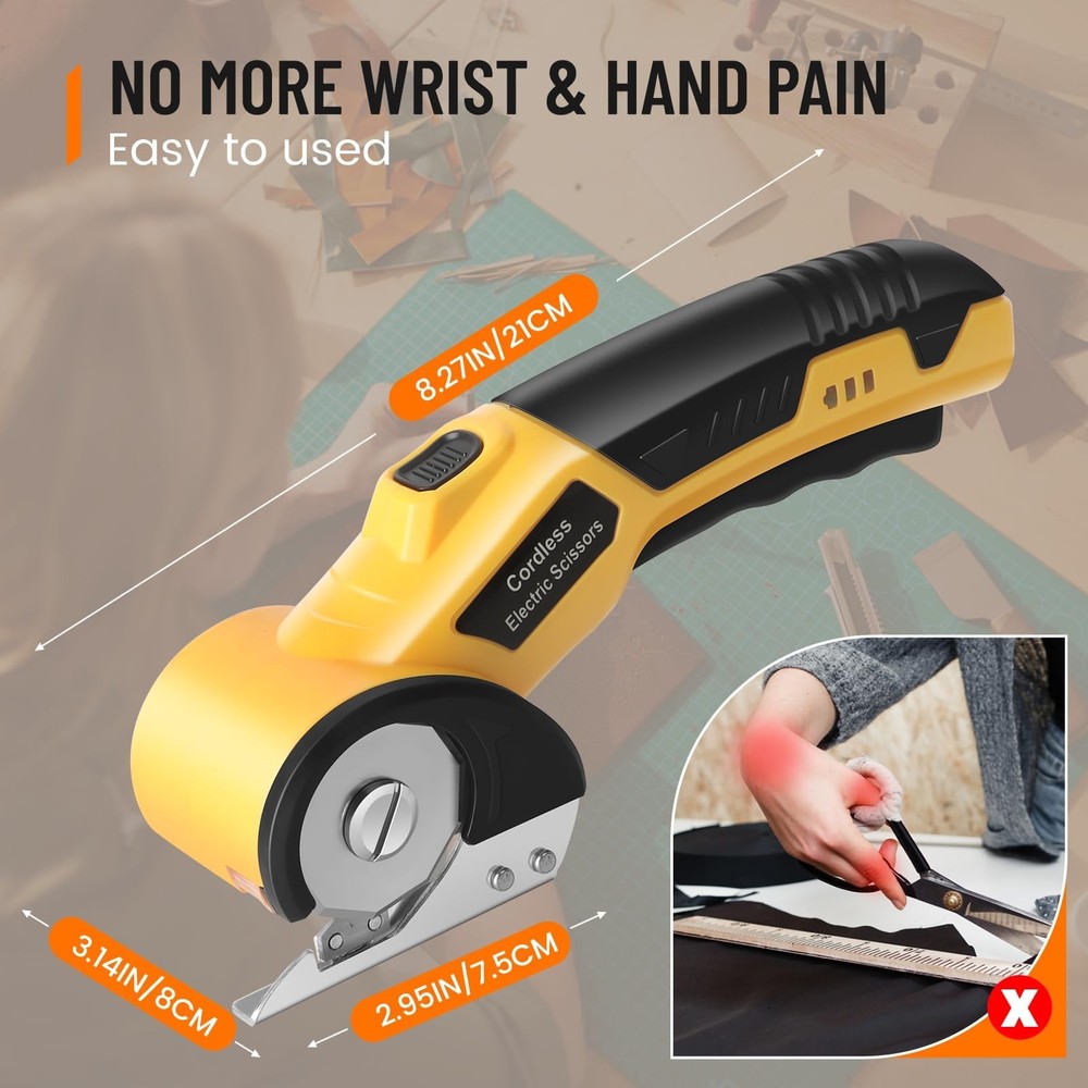 Electric Scissors, Cardboard Cutter, With LED Light, High-Efficiency Brushles...
