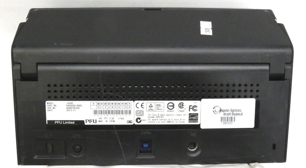 Fujitsu Scansnap ix500 Document Scanner * Tested Working * NO ADAPTER