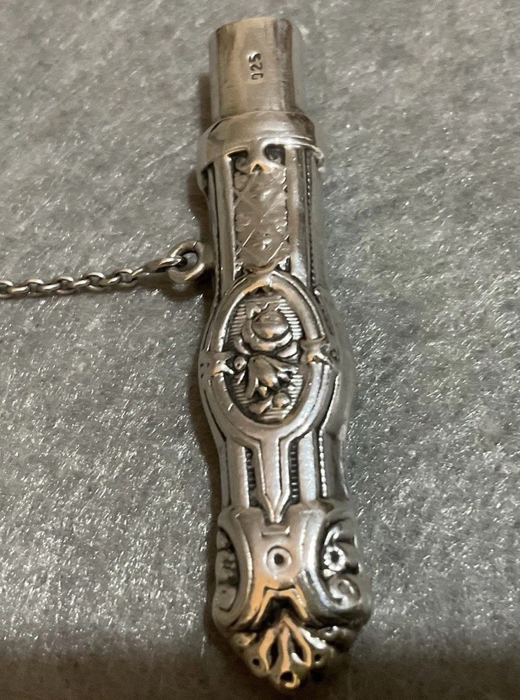 Needle Case Antique Silver Sewing Etui Chatelaine