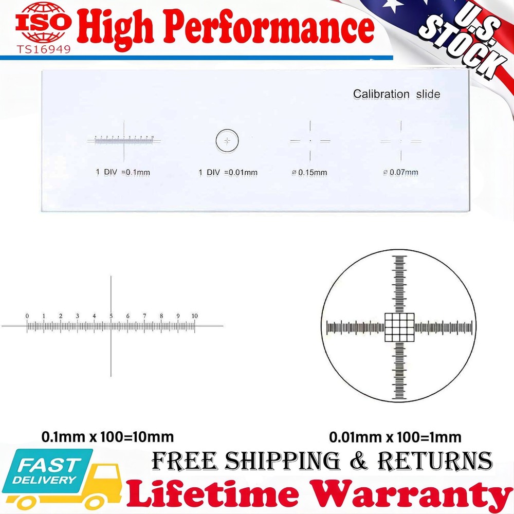 0.01mm Multifunctional Microscope Calibrating Ruler Microscope Calibration Slide