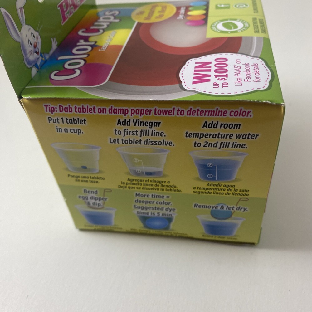 PAAS Color Cups, 5 Dye Tablets, 5 Cups, 1 Dipper, 1 Magic Crayon Easter Egg Kit
