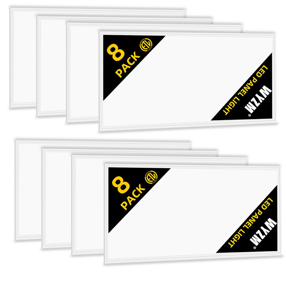 2x4 Led Flat Panel Light 8 Pack - 75W 7800LM Dimmable 2x4 Led Light Drop Ceiling