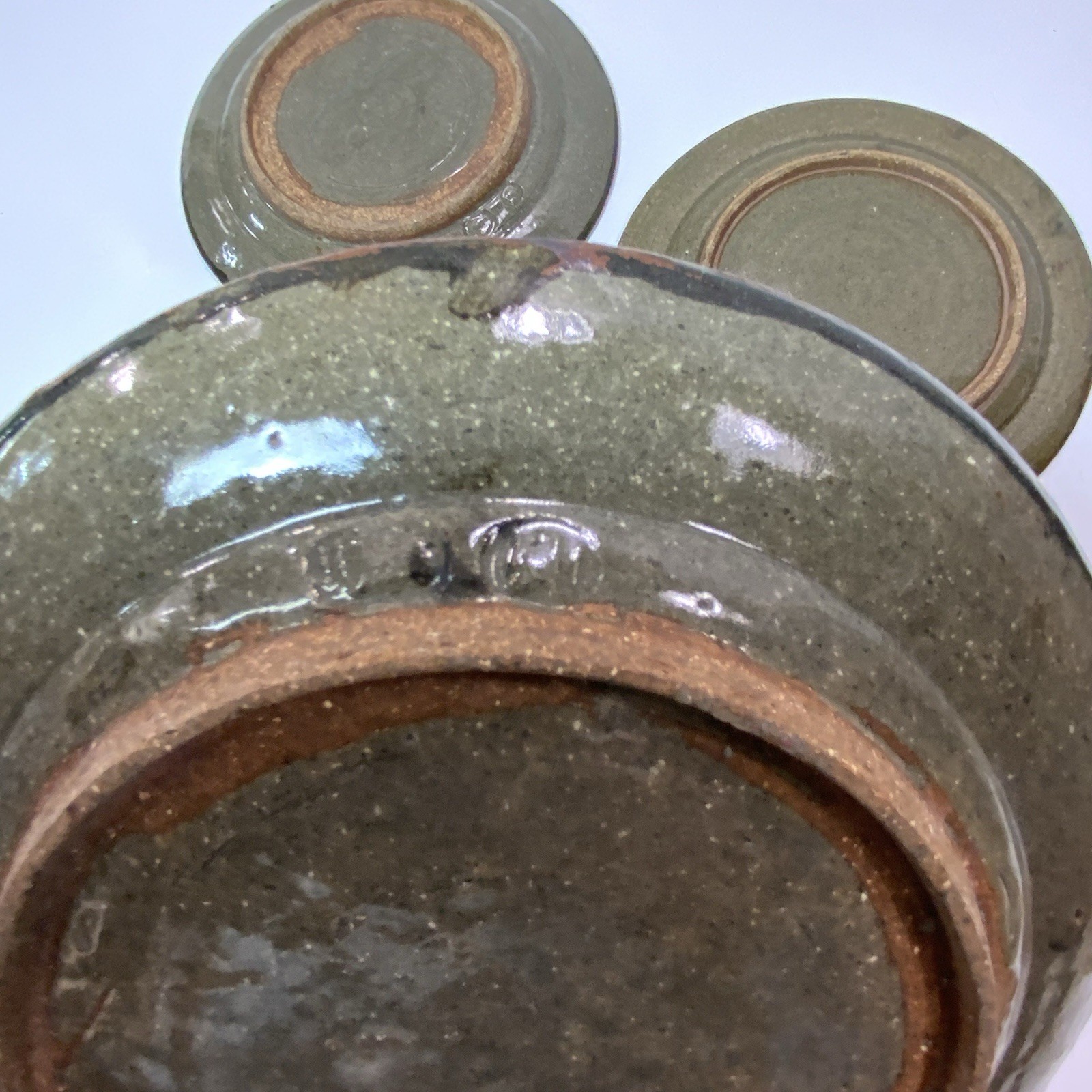 4 Vintage Abuja School Earthenware plate,Nigeria Africa 20th c Glazes Varying