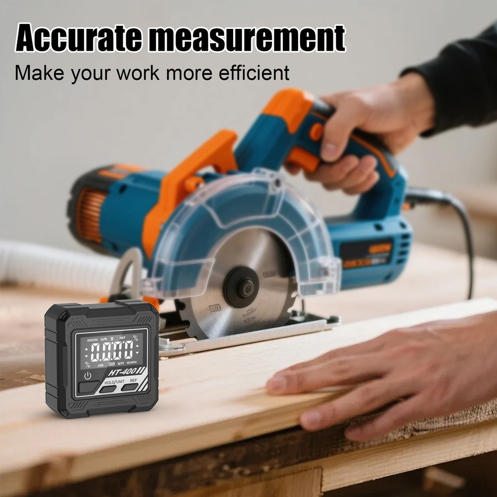 1-Digital Angle Finder Protractor Backlight Display Magnetic Base 0-360°