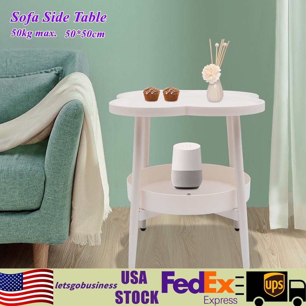 19.7 In Sofa Side Table Snack Table End Table With Storage Basket For Bedroom