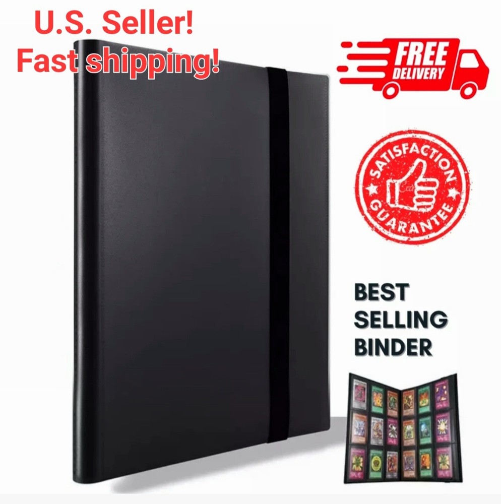 (3) PACK MULTI COLOR 360 Pocket Trading Card Binder Side Loading Elastic HOLDER