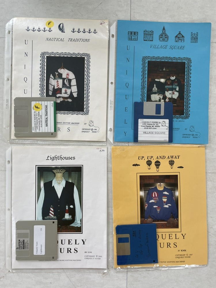 Uniquely Yours Patterns for Electronic Knitting Machines plus 3.5" Floppy Discs