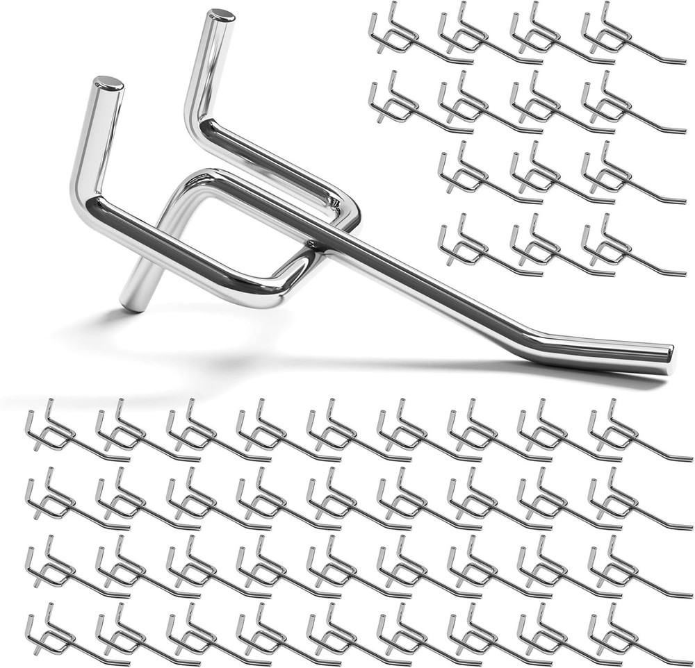 Versatile 50 Pack 2 inch Pegboard Hooks - Ideal for Garage & Workshop Storage