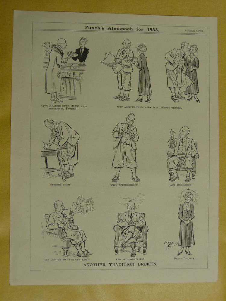 PUNCH cartoon 1933 another tradition broken