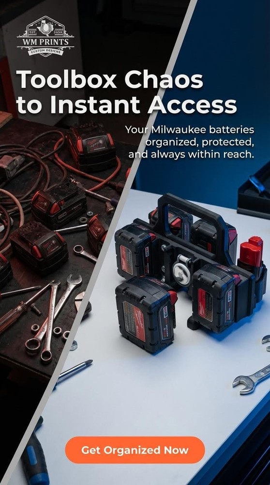 Milwaukee type battery carrier