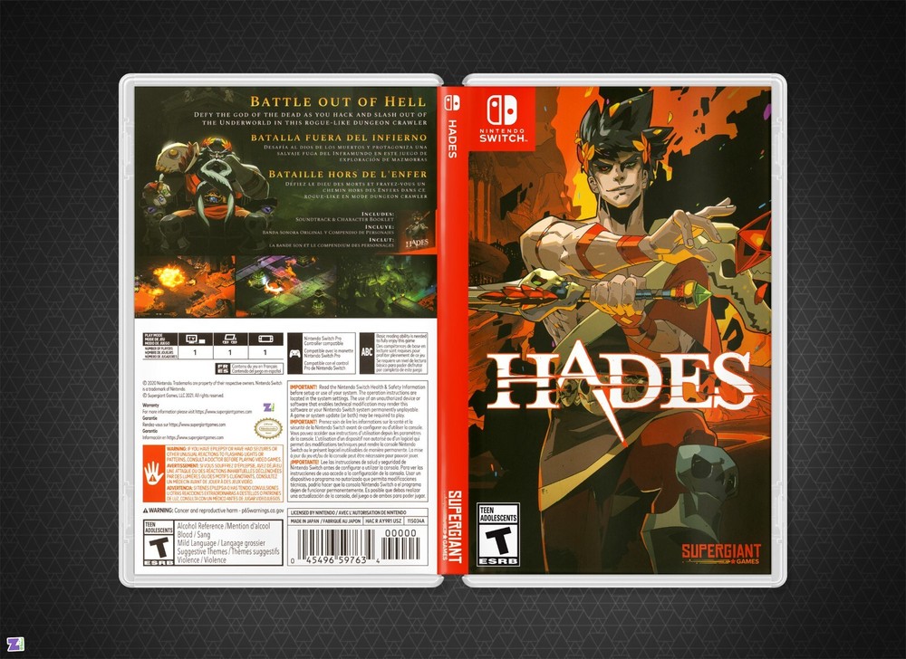 Hades COVER ART: Replacement Insert / Case for Nintendo Switch