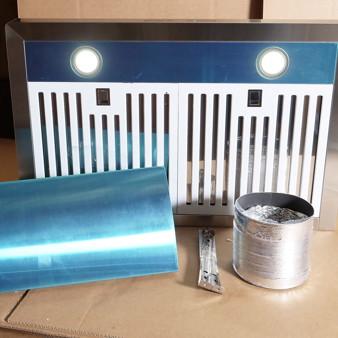 30 INCH WALL MOUNT VENT HOOD (OPEN BOX) STAINLESS STEEL, PERMANENT FILTERS, LED