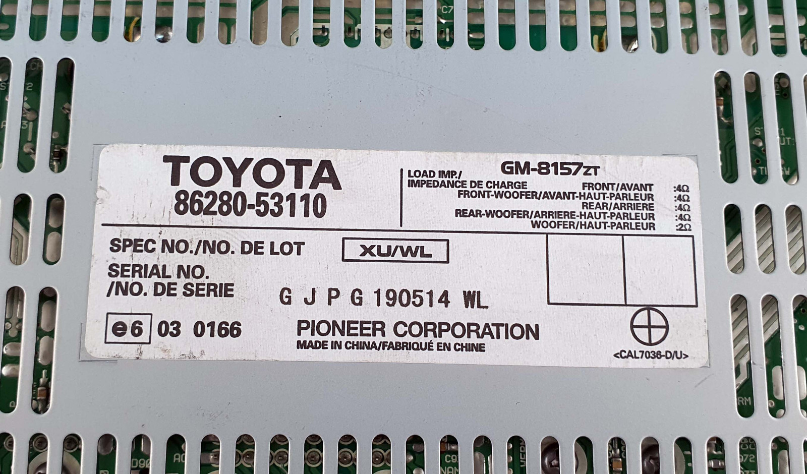 2007-2009 Lexus IS250 IS350 Pioneer Amplifier Factory 86280-53110 Oem Used