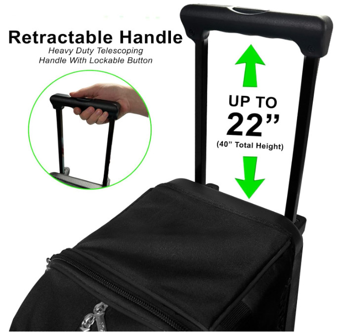 Prime Double Roller 2-Ball Bowling Bag w/ Shoe Compartment & Locking Handle