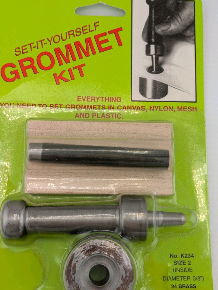 Set-it-yourself Grommet Kit, Size 2, canvas, Nylon, Mesh, Plastic