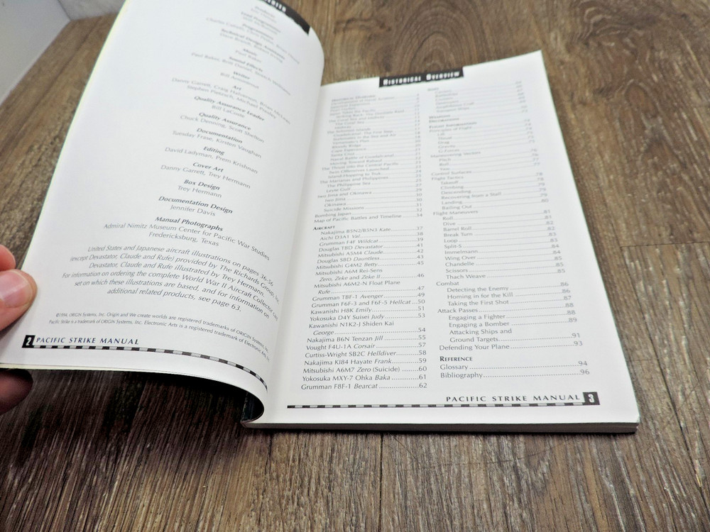 Pacific Strike Reference Manual Origin 1994