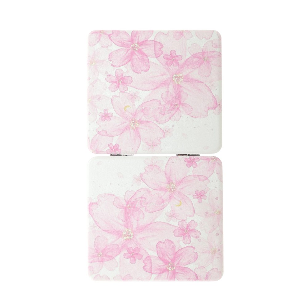 1 Pc Square Shape Handheld Mirror for Travel Pink