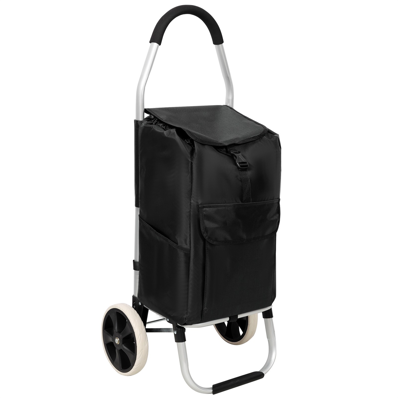Trolley Dolly Foldable Shopping Cart for Groceries with Wheels and Removable Bag