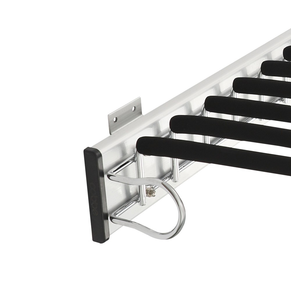 Durable Wall-Mounted Trouser Rack with Smooth Round Balls and Handle