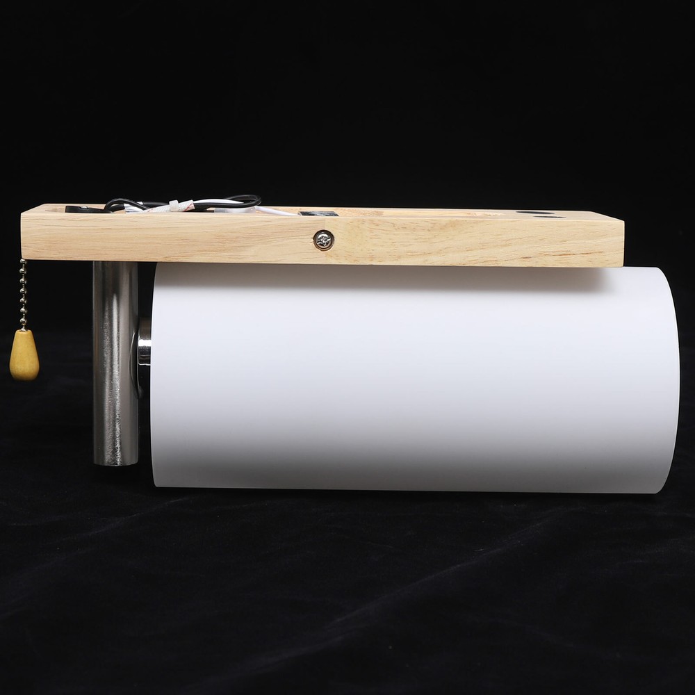 Modern White Wall Light Sconce Glass Shade Bedside Hallway Lamp With Pull Switch