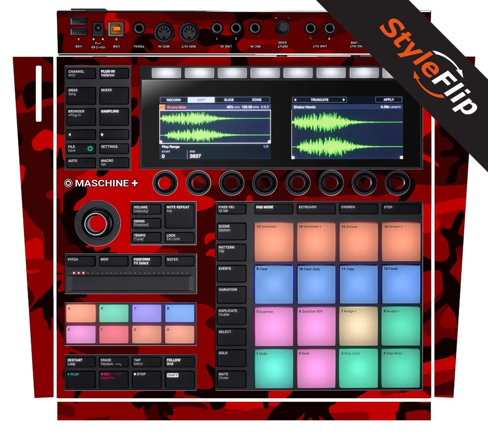 Native Instruments Maschine Plus | Red Camo | Protective Decal | StyleFlip Skins