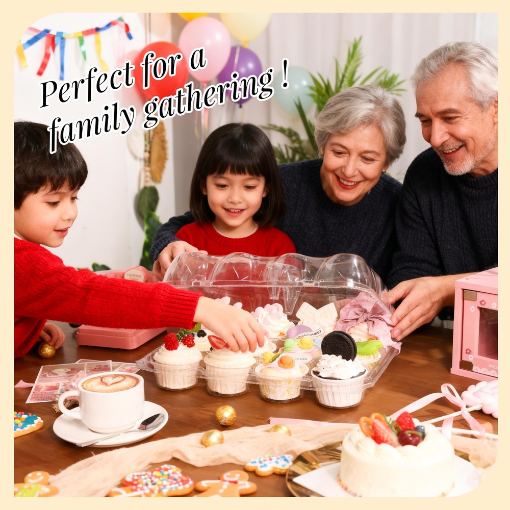 20 Pack Dozen Cupcake Containers with 240 Liners Stackable Carrier 12 Count