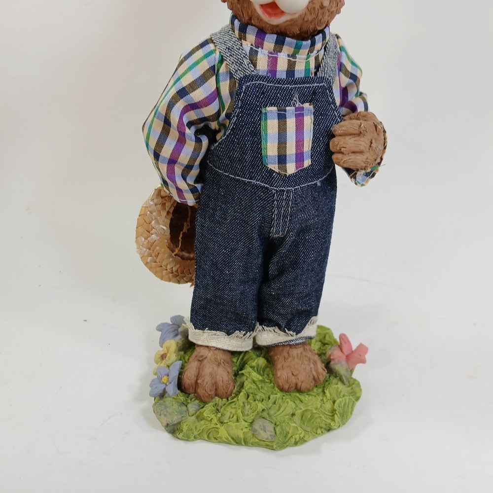 Mr Flower Garden Bunny Rabbit Figurine Basket Ceramic Easter